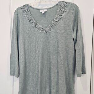 V-neck Tunic with Lace Trim